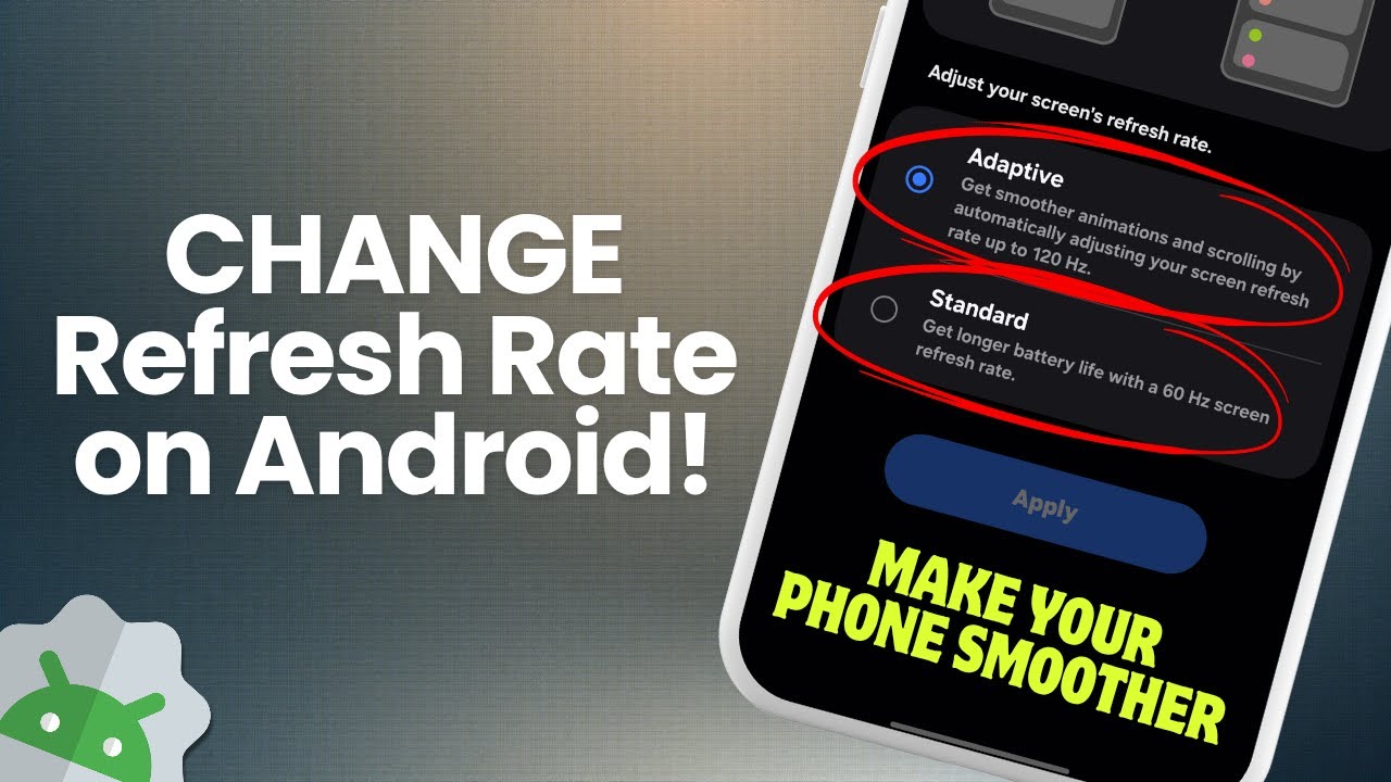 How to Change Screen Refresh Rate on Android - YouTube