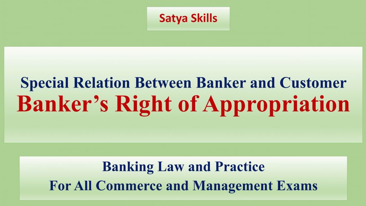 Banker s Right Of Appropriation Under Banking Law YouTube Banker s Right Of Appropriation Under Banking Law YouTube
