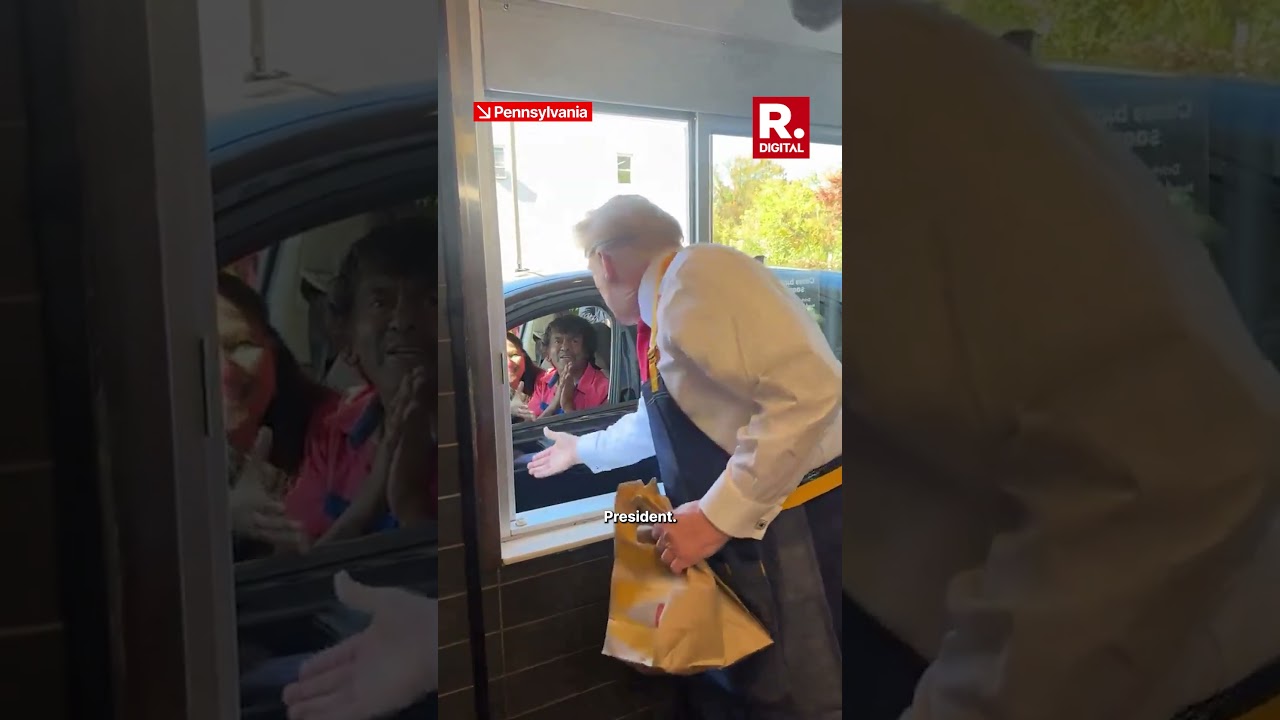 Donald Trump Serving Up Indian Customers At A McDonald's In Pennsylvania