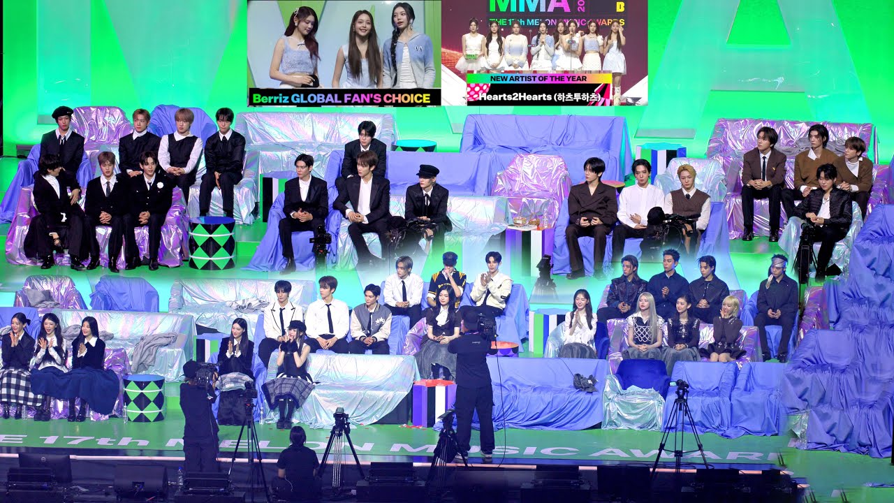 [2025 MMA Hearts2Hearts 하츠투하츠 2관왕 수상소감 올해의신인 Berriz 글로벌 팬스 초이스] 아이돌 리액션 직캠(아일릿 라이즈 엔시티위시 보이넥스트도어 키키)