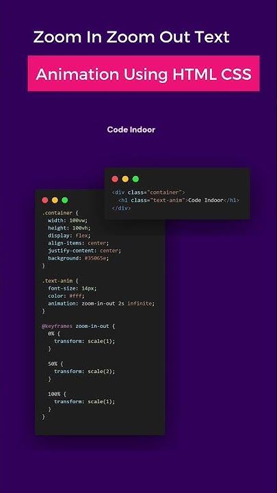 Zoom Out Zoom In text animation using HTML and CSS - YouTube