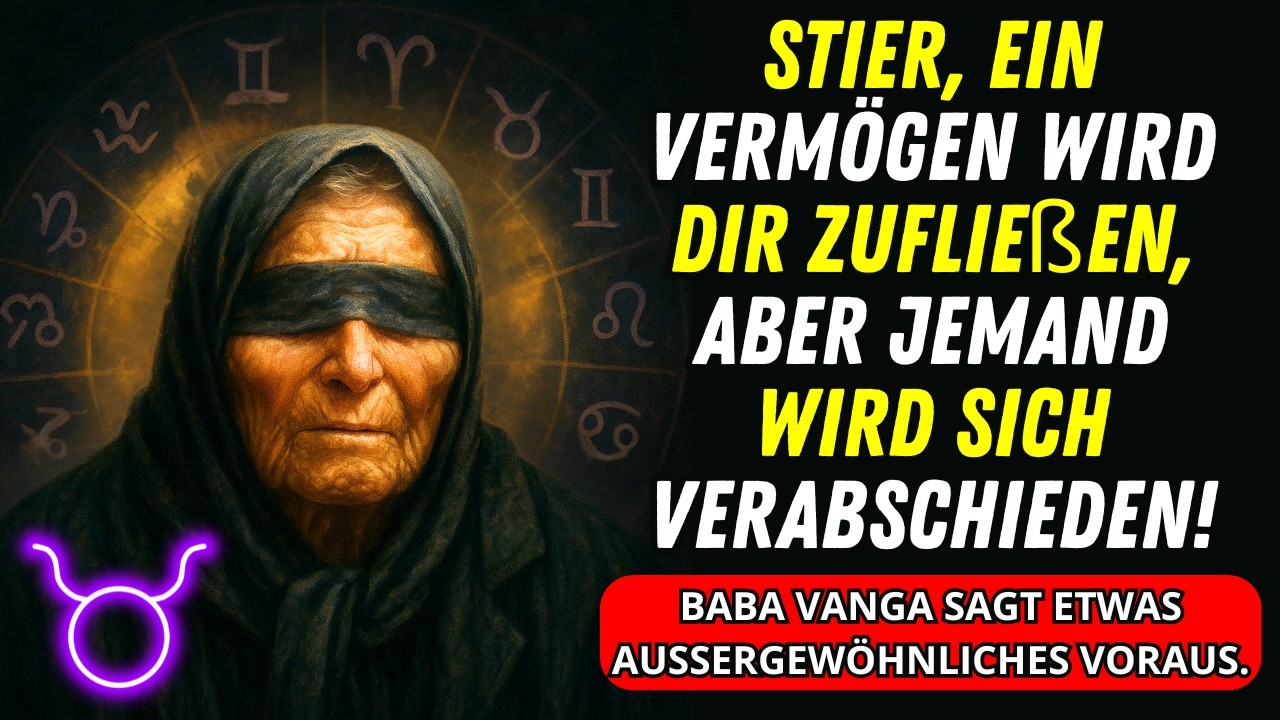 Stier: Viel GELD kommt in Ihr Leben und ein SCHMERZLICHER ABSCHIED! Enthüllt Baba Vanga