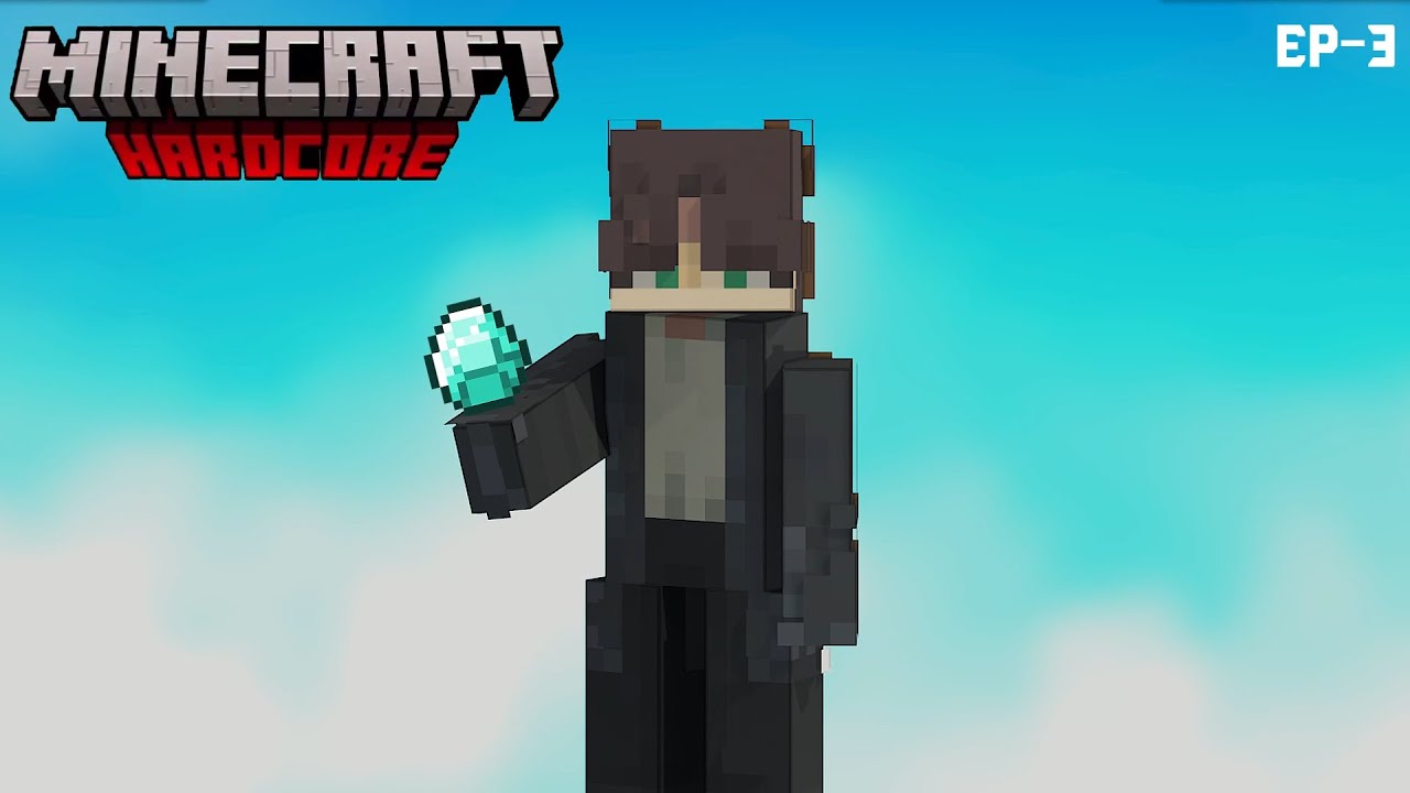 Making Full Diamond Armor In Hardcore Minecraft!