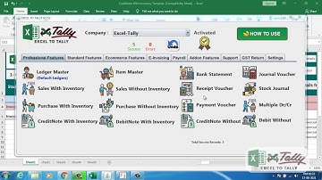 How to import Credit Note with Inventory Voucher data using Excel-Tally Software
