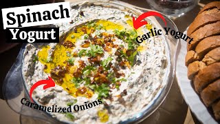 SPINACH YOGURT DIP RECIPE || Our Version of Borani Esfenaj from Persian Cuisine || Spinach Yogurt