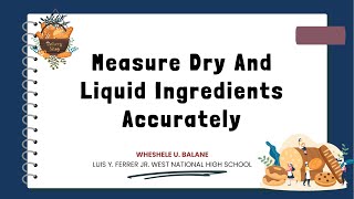 TLE8-BPP MEASURING DRY AND LIQUID INGREDIENTS ACCURATELY