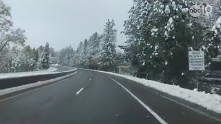 Highway 50 driving conditions on way to Lake Tahoe | RAW