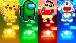 Pikachu vs Among Us vs Shinchan vs Doraemon - Tiles Hop