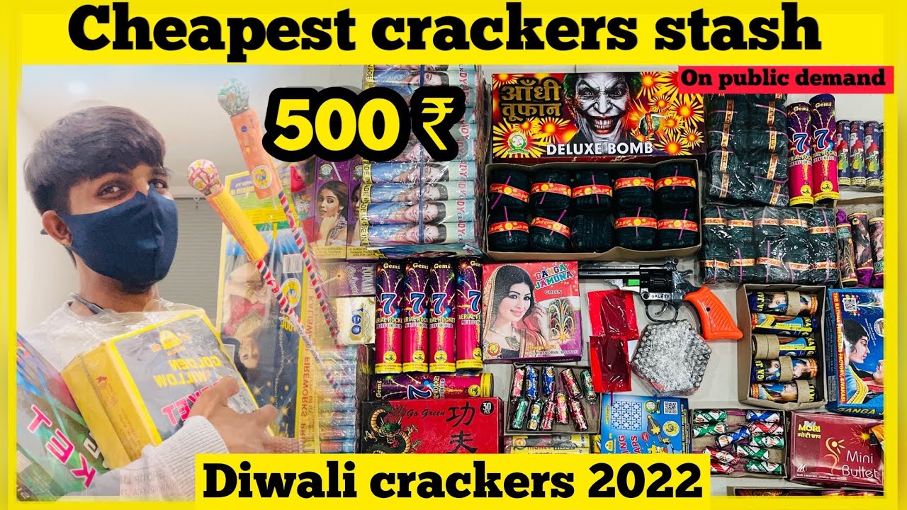CHEAPEST DIWALI STASH IN JUST 500 - CHEAPEST CRACKERS | CRACKERS STASH 2022 | DIWALI 2022 #indore