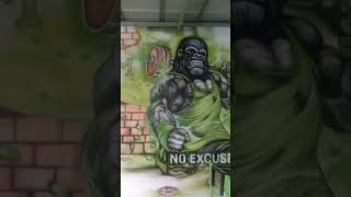 pengerjaan.  proses mural air brush  #wenk art studio , yg minat pm