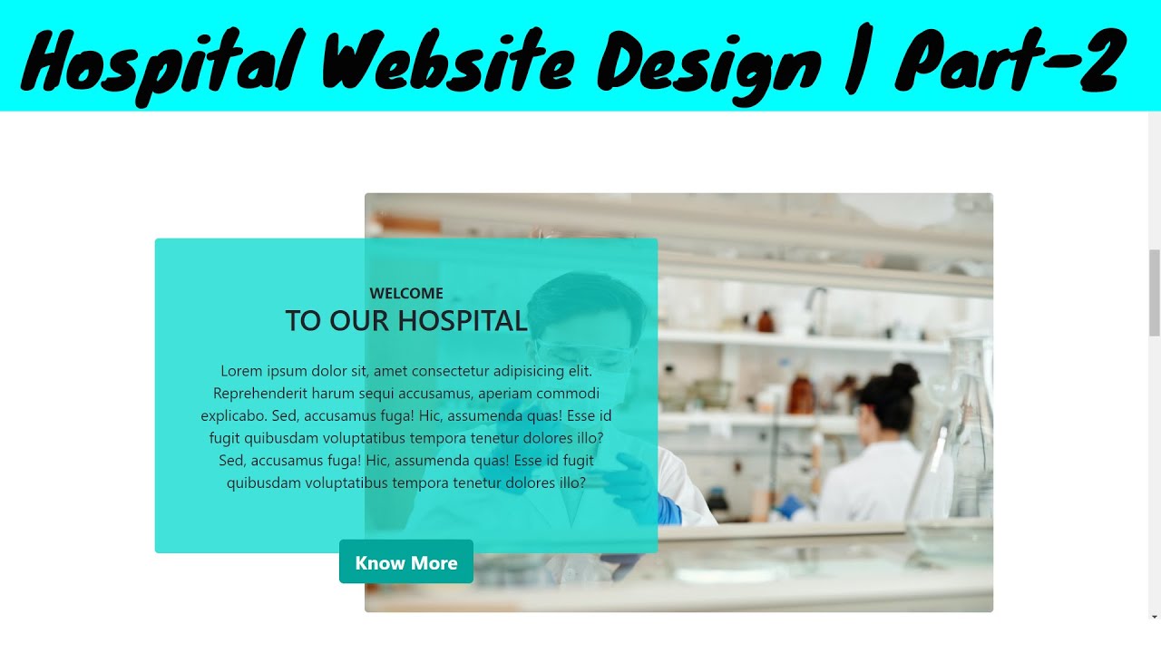 Hospital Website | Hospital Website Design Part-2 | Mobile-First Website Design | Responsive Design