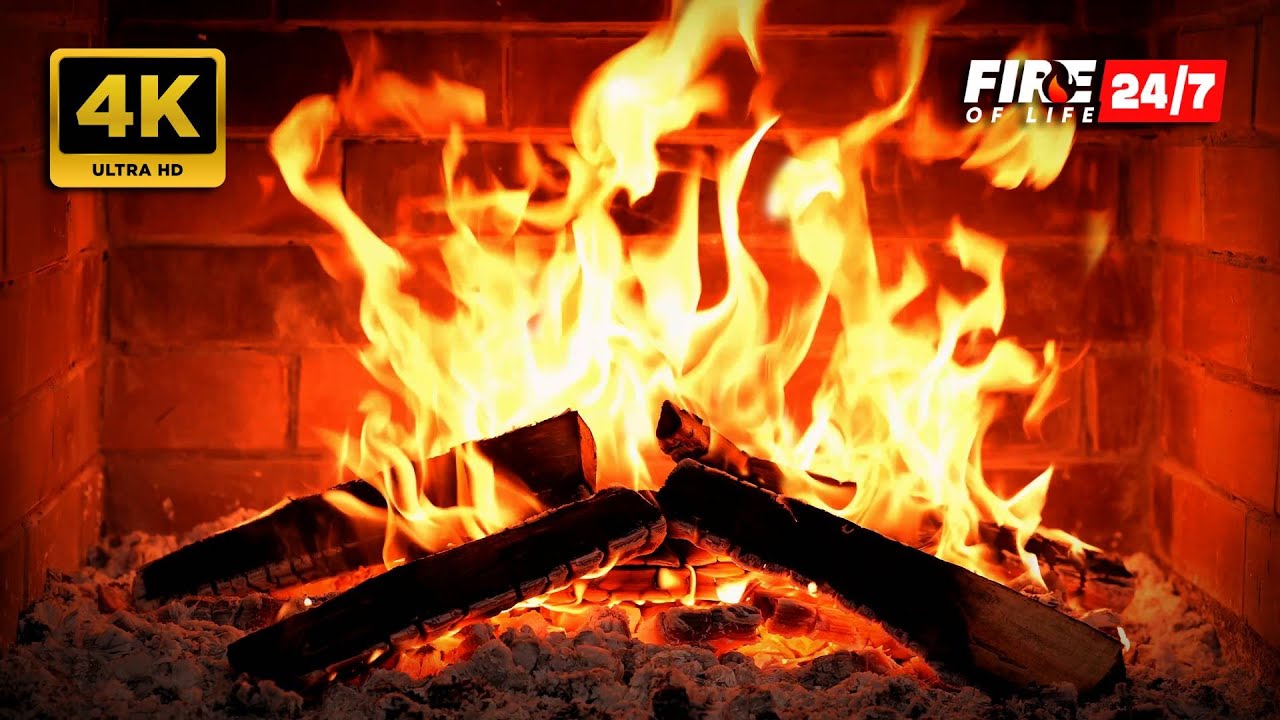 🔥 ASMR FIREPLACE Ultra HD 4K. Relaxing Fireplace with Crackling Fire