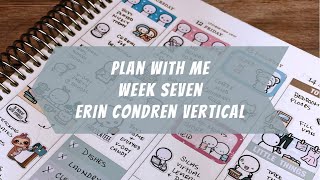 Plan With Me | Week Seven | Erin Condren Life Planner | Vertical Layout | Multiple Sticker Shops