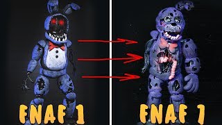 Мультарт КАК МЕНЯЛИСЬ АНИМАТРОНИКИ ФНАФ FNAF 1 2 3 4 5 6 7 ANIMATRONICS 20142018