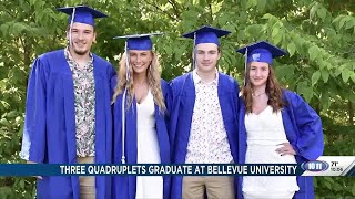 Quadruplets at Bellevue University celebrate graduation together