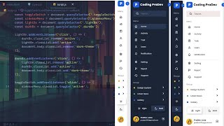 Famous Coding a Modern Sidebar Menu with light/dark Mode using Html, Css and Js. #ASMR Keyboard🎹 + lofi❤ Profile