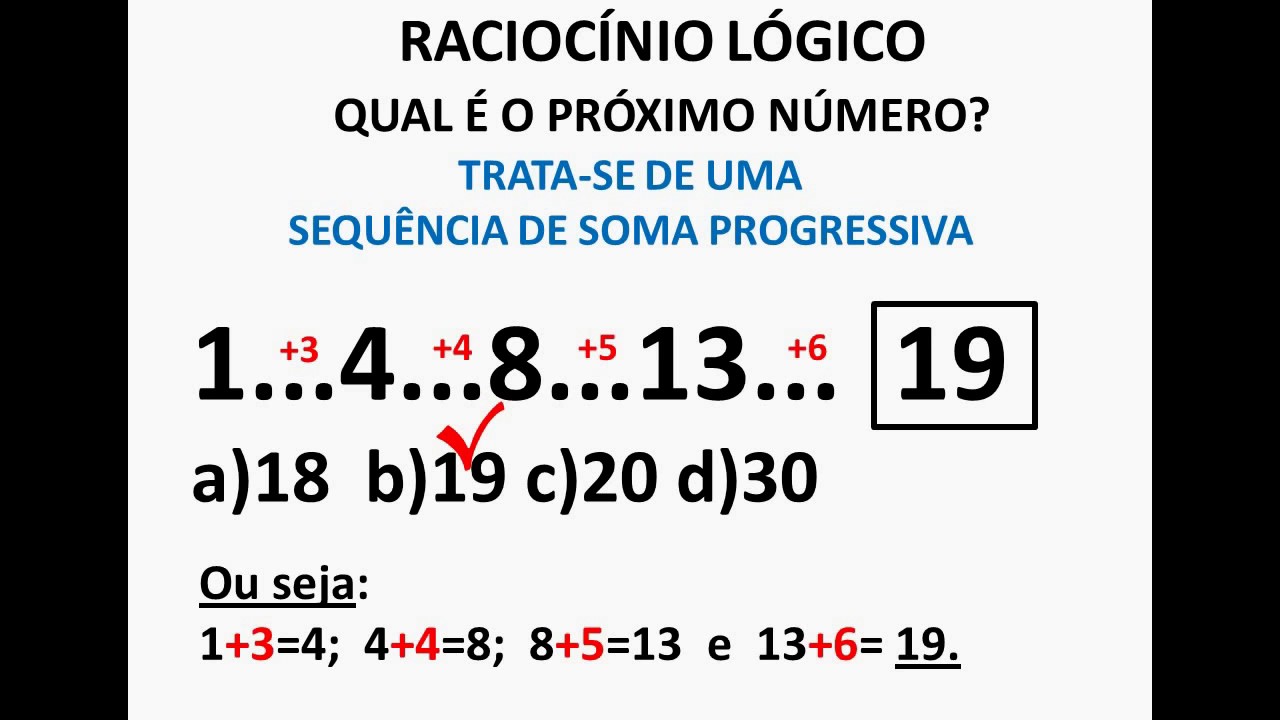 Raciocínio Lógico Sequencia Numerica