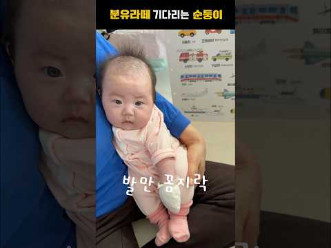 심쿵💛 분유라떼 기다리는 순둥이의 귀여운 반응#귀여운아기#baby