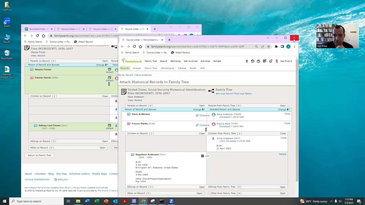 Numident Record Hints - African American Families
