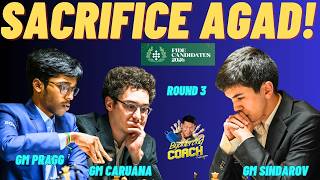 NAKAKAGULAT NA SACRIFICE NG KABAYO SA OPENING! Caruana Sindarov! Candidates 2026 R3 screenshot 3