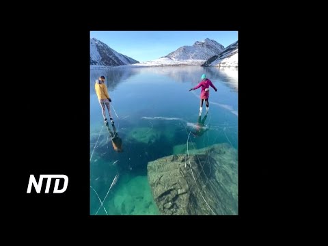 Alaskan Outdoor Instructor Shares Experience of Skating on Rare ‘Ice Window,’ Urges Caution