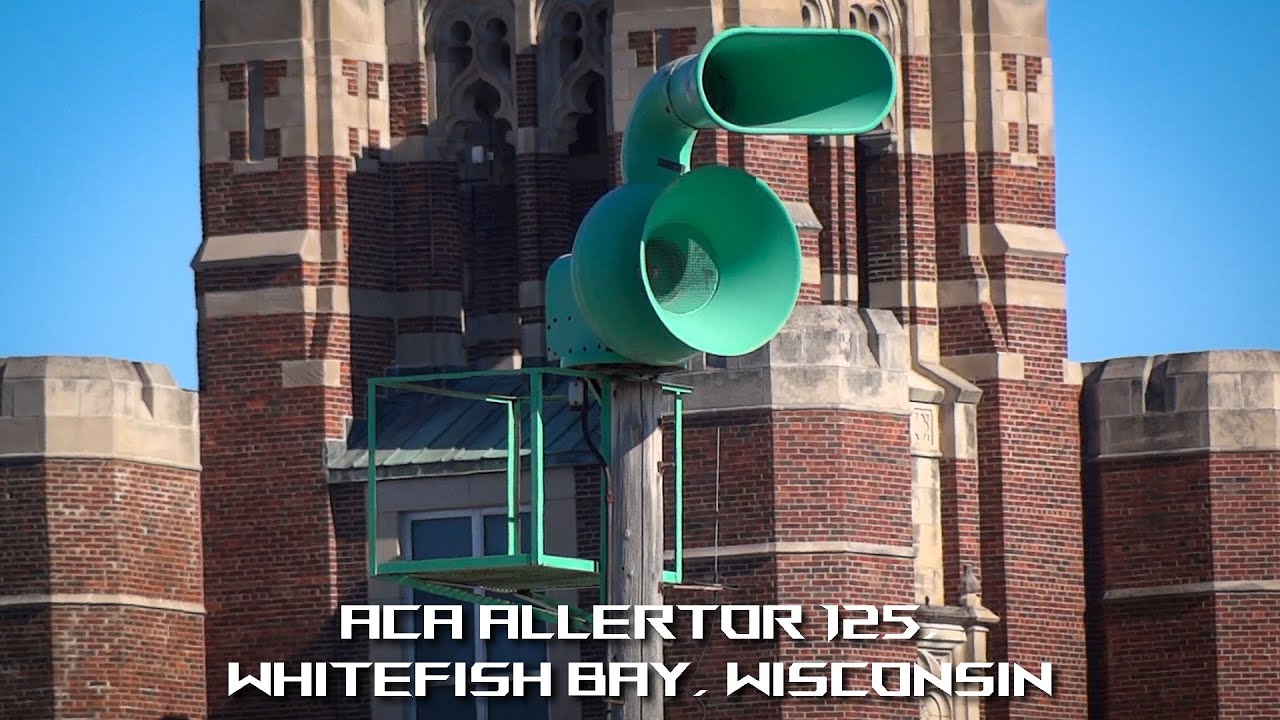 ACA Allertor 125 Tornado Siren Test - Alert & Attack - Whitefish Bay (Milwaukee Co.), WI
