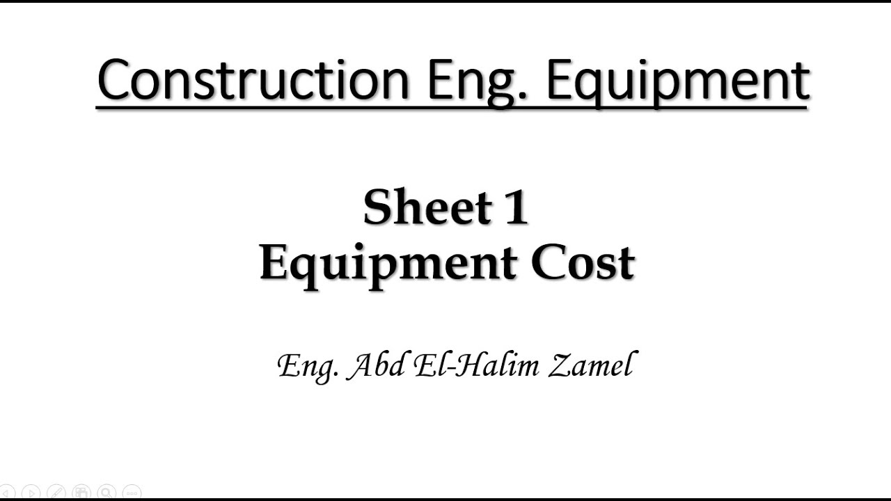 Equipment 01 Equipment cost YouTube