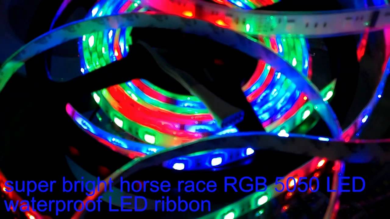 horse race waterproof RGB SMD 5050 LED light strip - kutop.com - YouTube