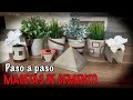 Como hacer MACETERO  de cemento, en casa 🌹🏺Pintadas a mano.Cement flower pots. TUTORIAL