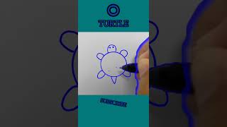 Draw a turtle using letter O #drawing #shorts