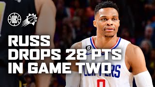 Russell Westbrook Drops 28 In Game 2 vs Suns. | LA Clippers