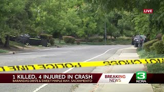 1 killed, 4 hurt in Sacramento crash