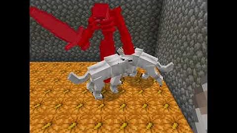 Minecraft : Mutant Wither Skeleton vs 3 Mutant Wolf.