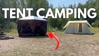 The ULTIMATE Tent Camping Setup: Solar Power, Hot Showers & AC!