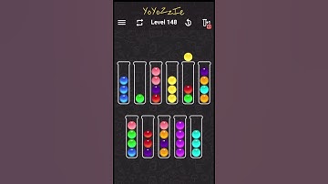 Ball Sort Color Water Puzzle Level 148 Walkthrough 🧪🟣🟠🟢, #shorts