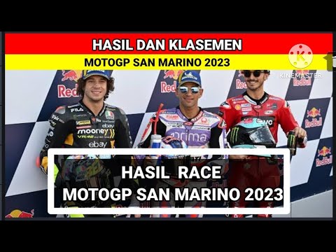 Hasil Motogp San Marino 2023, Jorge Martin Juara, Bezzechi  &amp; Bagnaia Podium #motogp2023