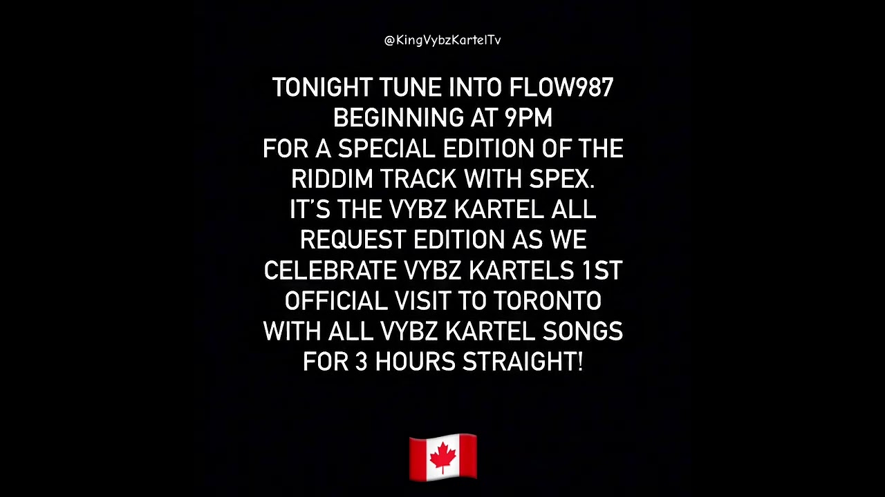 tune into Flow987 for a special edition of the Riddim Track Show with SPEX🇨🇦 