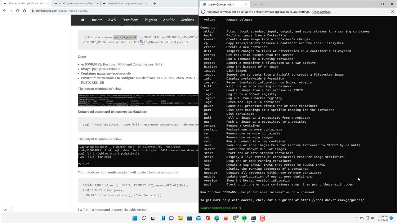 Docker run PostgreSQL - YouTube