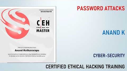 6. Cyber Security - Password cracking - Anand K