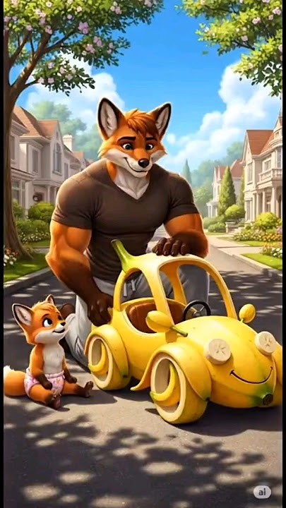 🍌they destroyed the banana car🚖 dad fox built for his daughter🦊