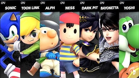 Sonic VS Toon Link VS Alph VS Ness VS Dark Pit VS Bayonetta VS Yoshi LV 9 CPU Smash Bros Ultimate