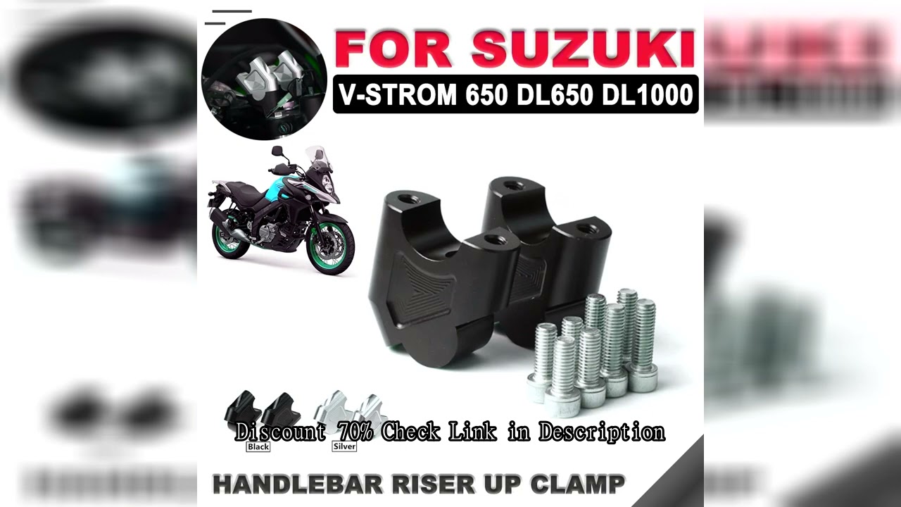 Motorcycle Bar Clamps Handlebar Risers Adapter Handle Bar Riser Mount Clamp For Suzuki DL650 V-STROM
