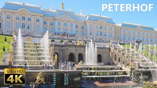 Peterhof - Walking Tour Saint Petersburg - Russia 4K🎧 ASMR With Water Fountains Ambient Sounds