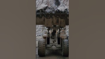 Caterpillar 966E Wheel Loader Moving Huge Rocks in Mountain Area | Heavy Equipment Action #shorts
