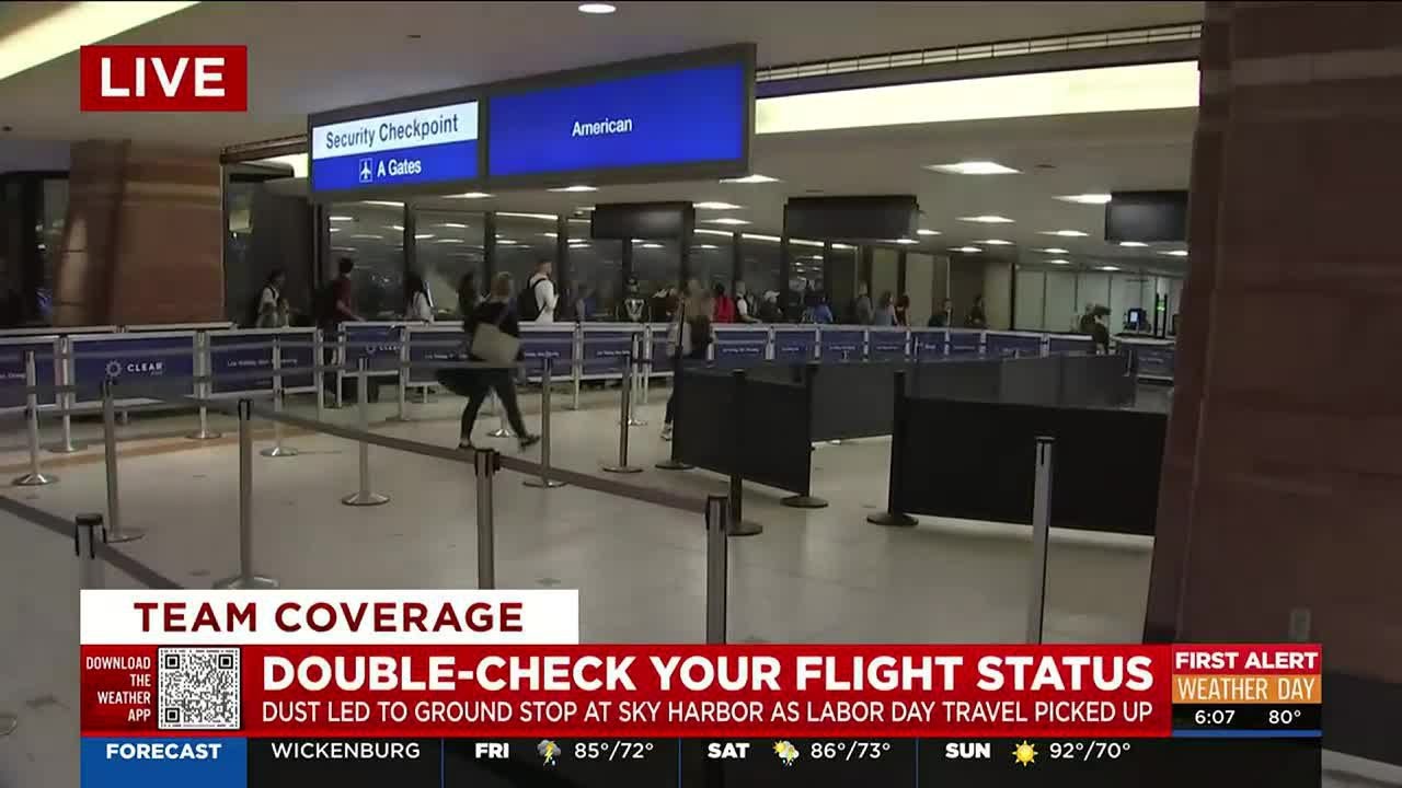 Ground stop at Phoenix Sky Harbor lifted; here's the aftermath - YouTube