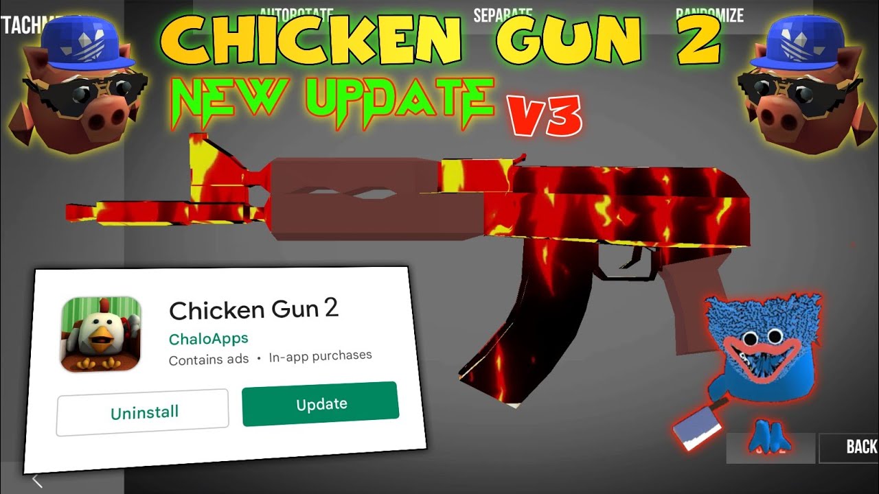 Чикен ган 2 часть. Оружие из Чикен Ган. Den19k Chicken Gun 2.6.0. Chicken Gun update button.