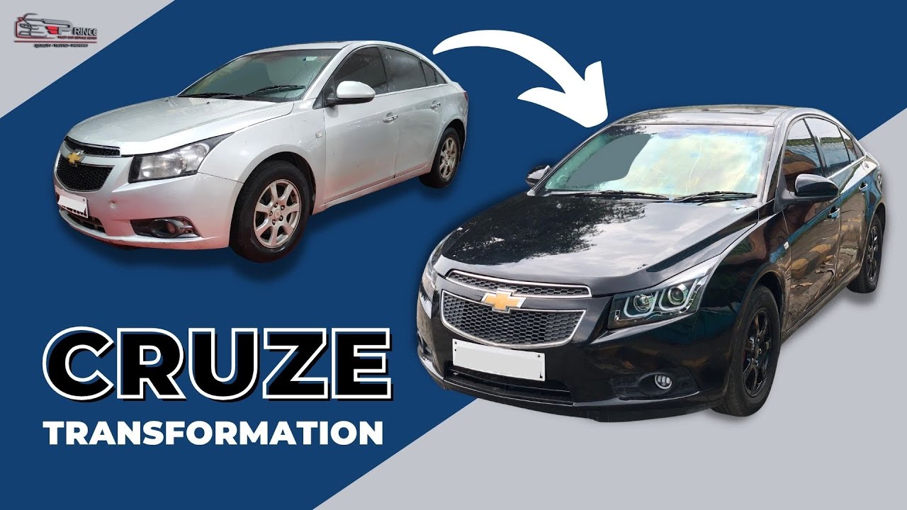 SILVER Chevrolet CRUZE LTZ TRANSFORMATION in Premium Shade of BMW BLACK Sapphire | Prince Multi Car