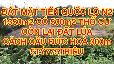 Đất 5tỷ775tr (385tr/m ngang), mặt tiền quốc lộ N2, dt 1350m2 có 500m2 thổ cư. ĐT:0899357599