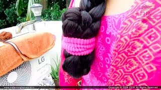 Ganga's Reverse Folded  Cobra Braid with Four  Folds From Bottom & Tied With Band
