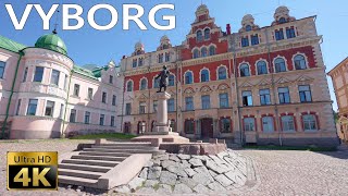 Vyborg Walking Tour - 4K 60fps🎧- City Walk With Real Ambient Sounds - Russia